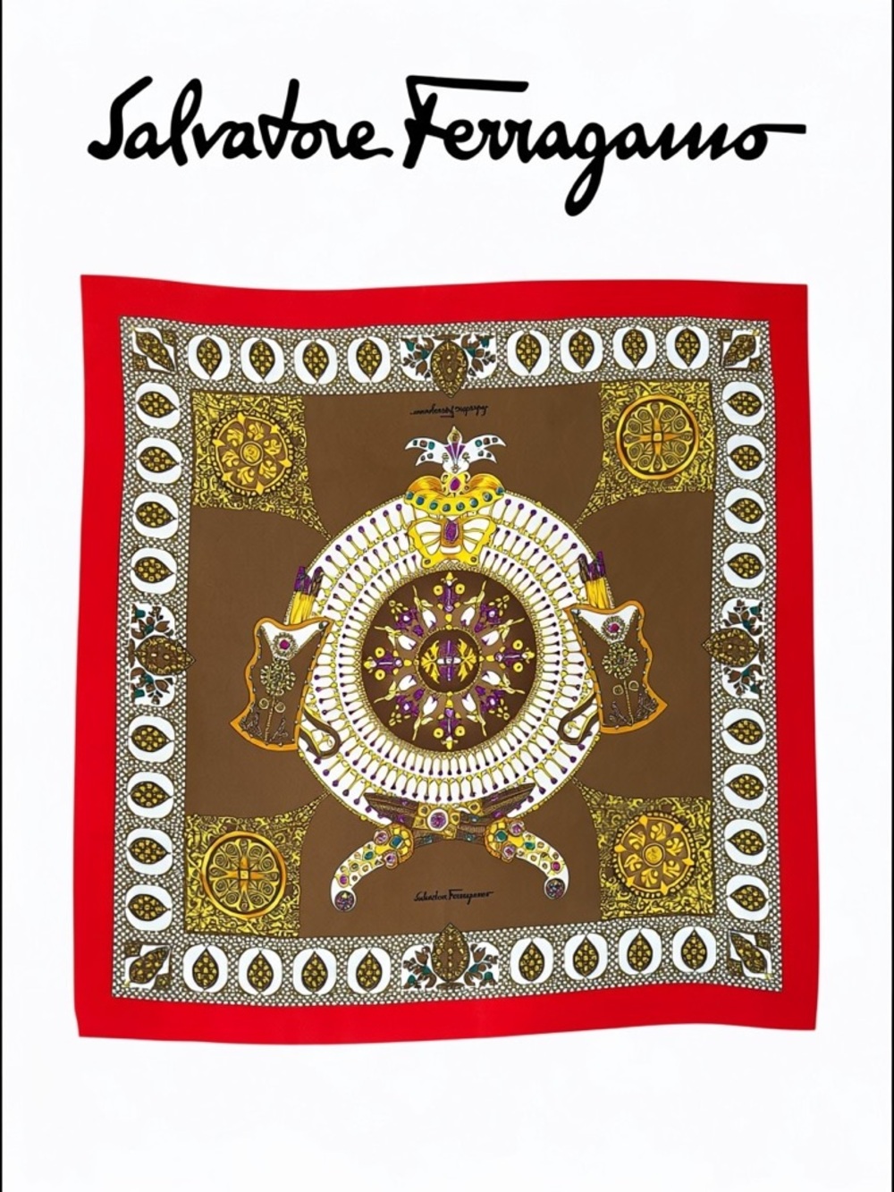 Salvatore Ferragamo‎ Medallion Silk Scarf